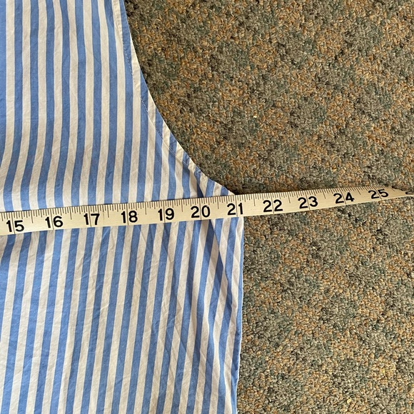 Joan Vass blue striped sleeveless blouse - Picture 4 of 5